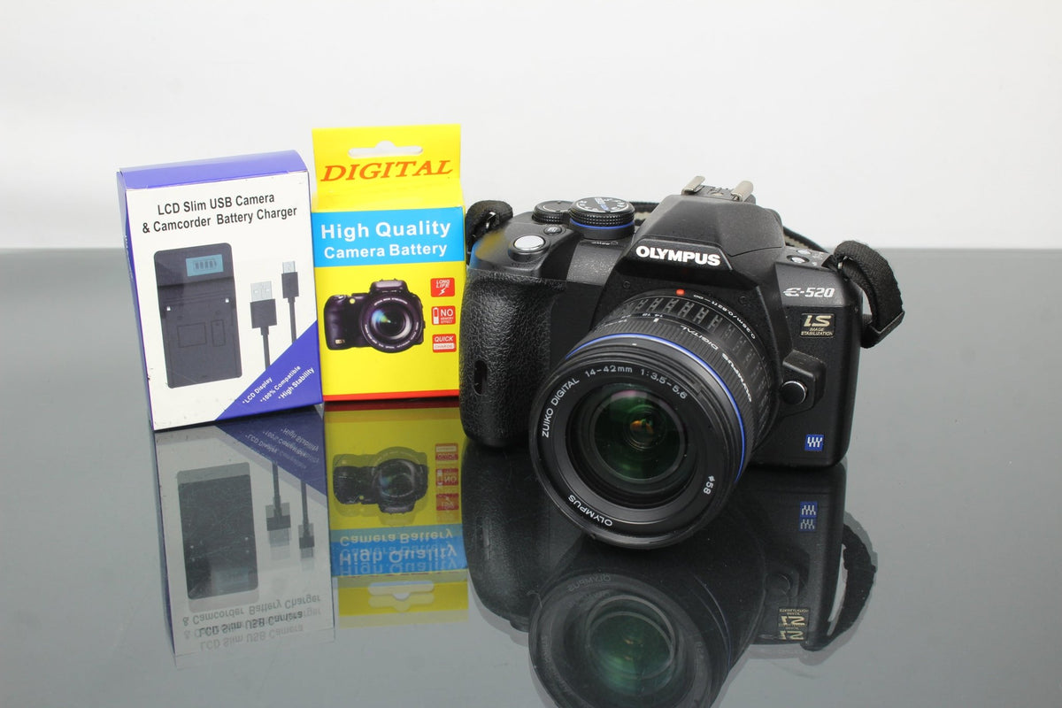 良品＞ OLYMPUS デジタル一眼レフカメラ E-520 ダブルズームキット E 