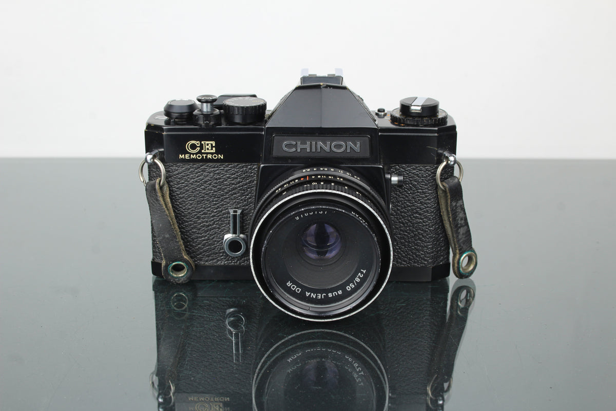 Chinon CE Memotron + Aus Jena DDR 2.8/50 lens