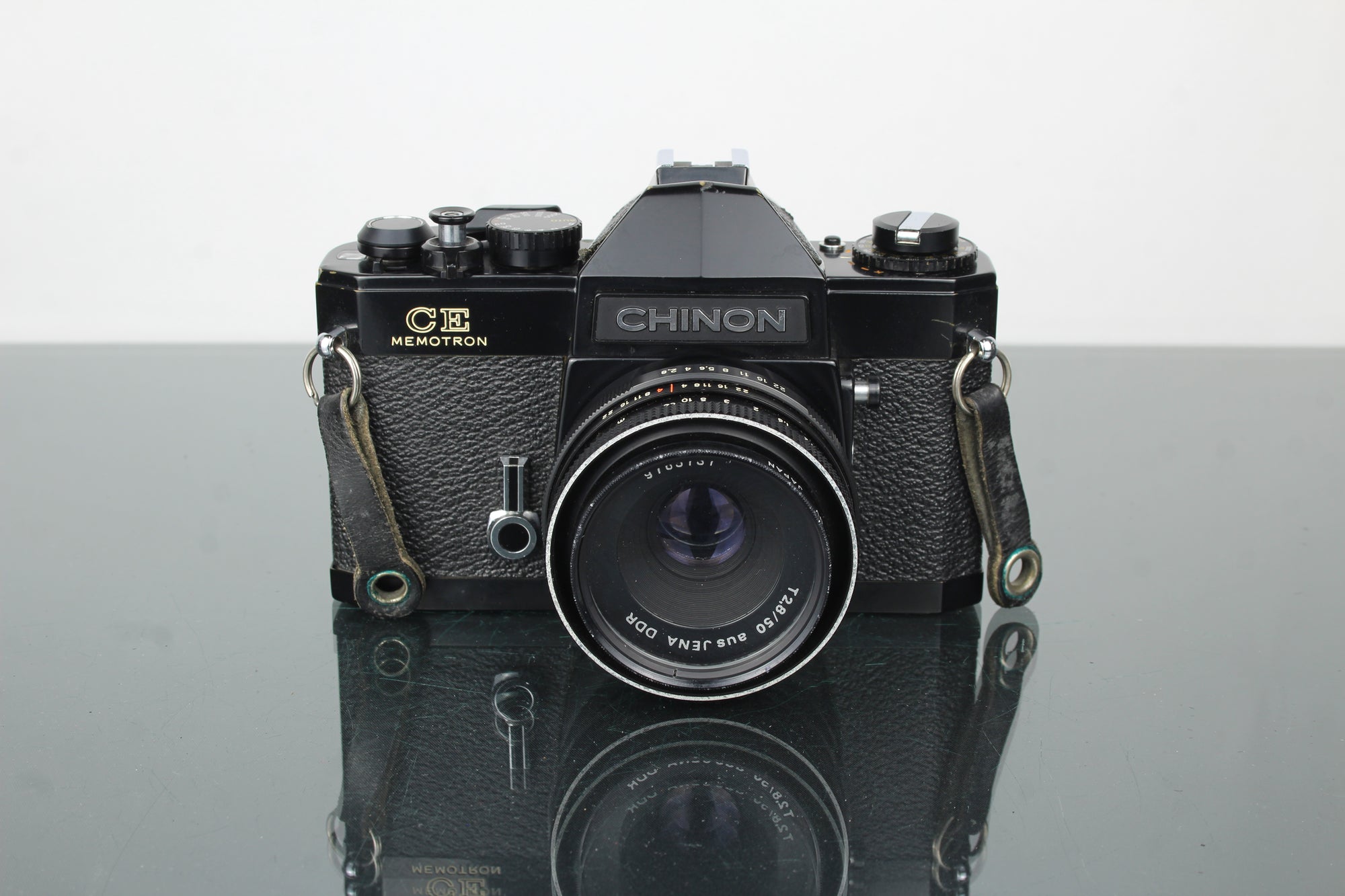 Chinon CE Memotron + Aus Jena DDR 2.8/50 lens