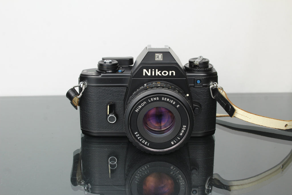 Nikon EM + Nikon E 50mm 1:1.8 Nikon F-mount lens