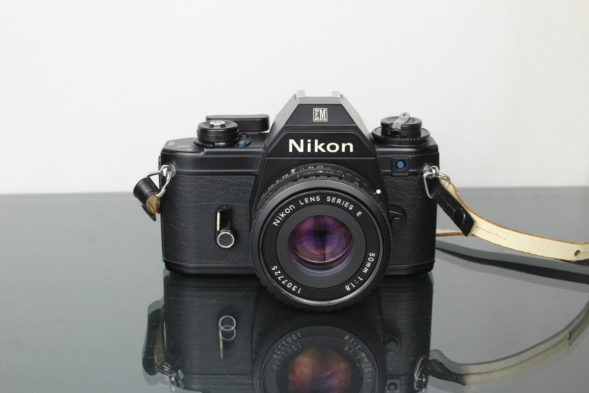 Nikon EM + Nikon E 50mm 1:1.8 Nikon F-mount lens