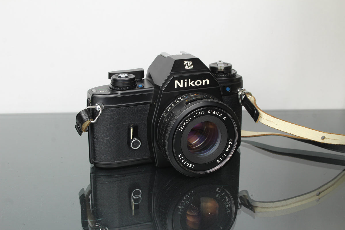 Nikon EM + Nikon E 50mm 1:1.8 Nikon F-mount lens