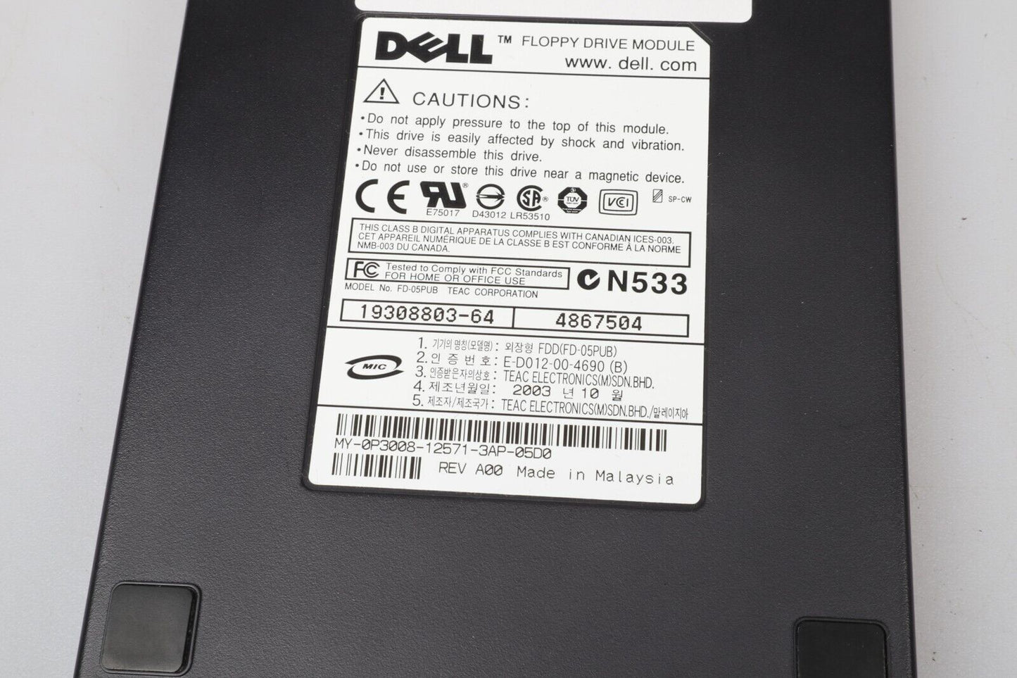 Dell Floppy Drive Module (FD-05PUB) | Black