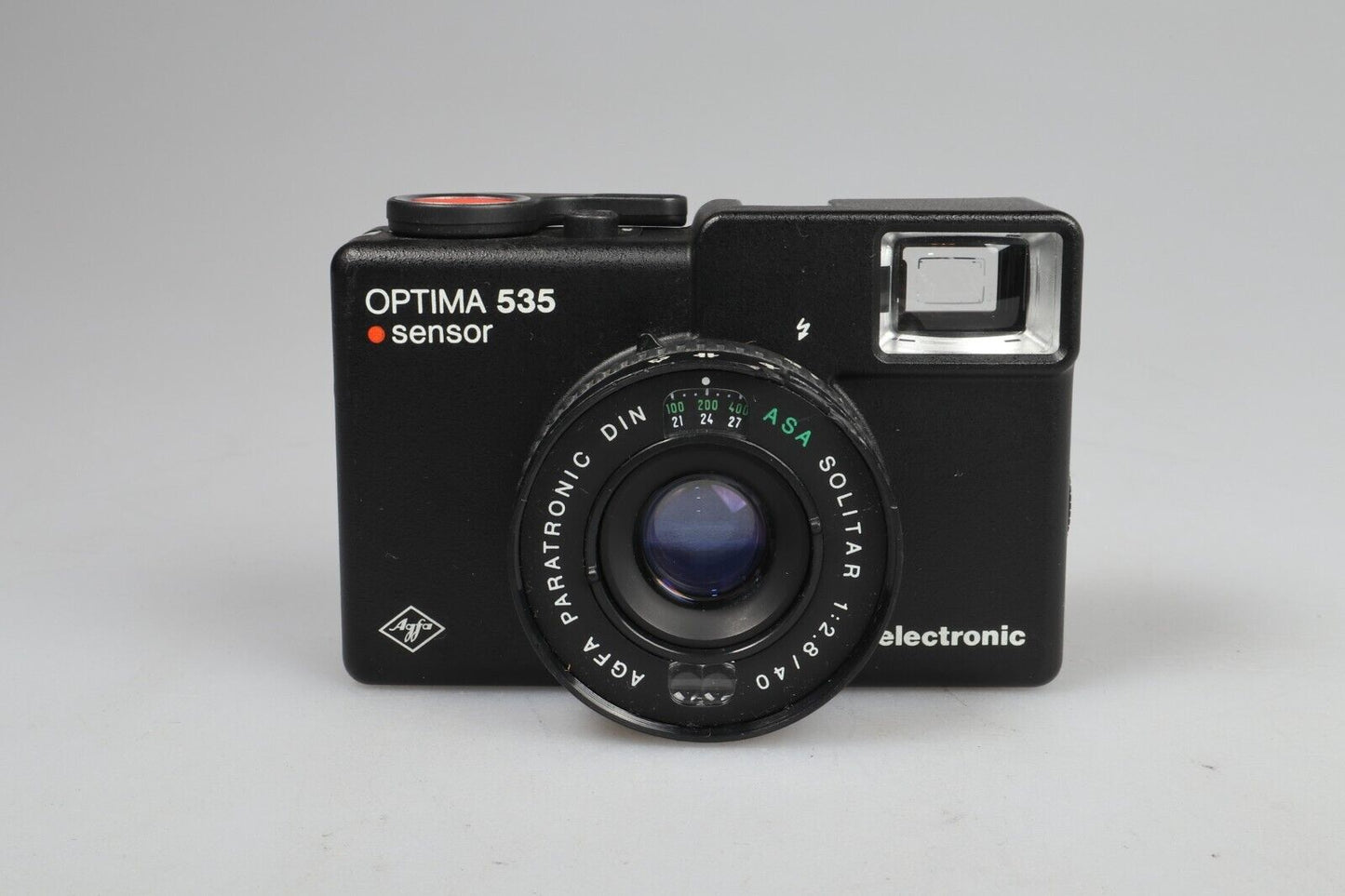 Agfa Optima 535-sensor | 35 mm richt- en schietfilmcamera | Zwart