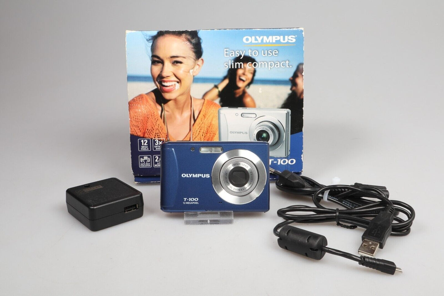 Olympus T-100 | Digital Compact Camera | 12MP | Blue