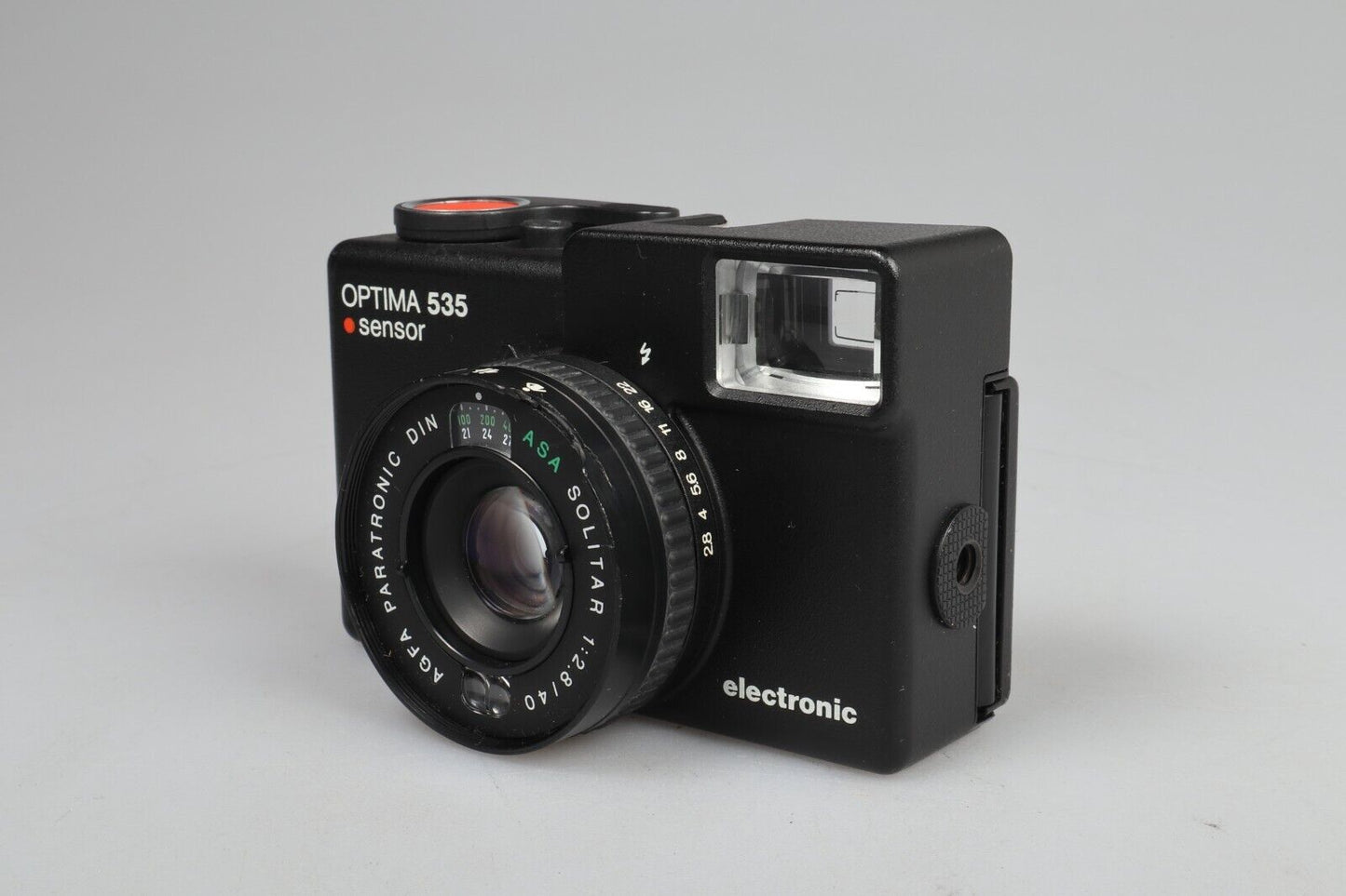 Agfa Optima 535-sensor | 35 mm richt- en schietfilmcamera | Zwart