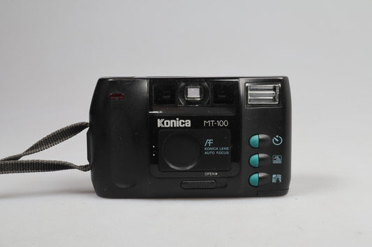 Konica MT-100 | 35 mm <tc>Point & Shoot</tc> filmcamera | Zwart