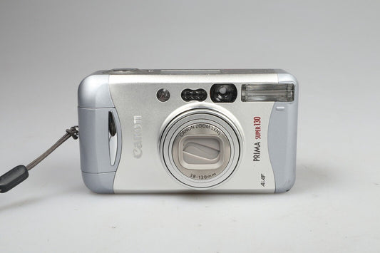 Canon Prima Super 130 | 35-mm-Point-and-Shoot-Filmkamera | Silber