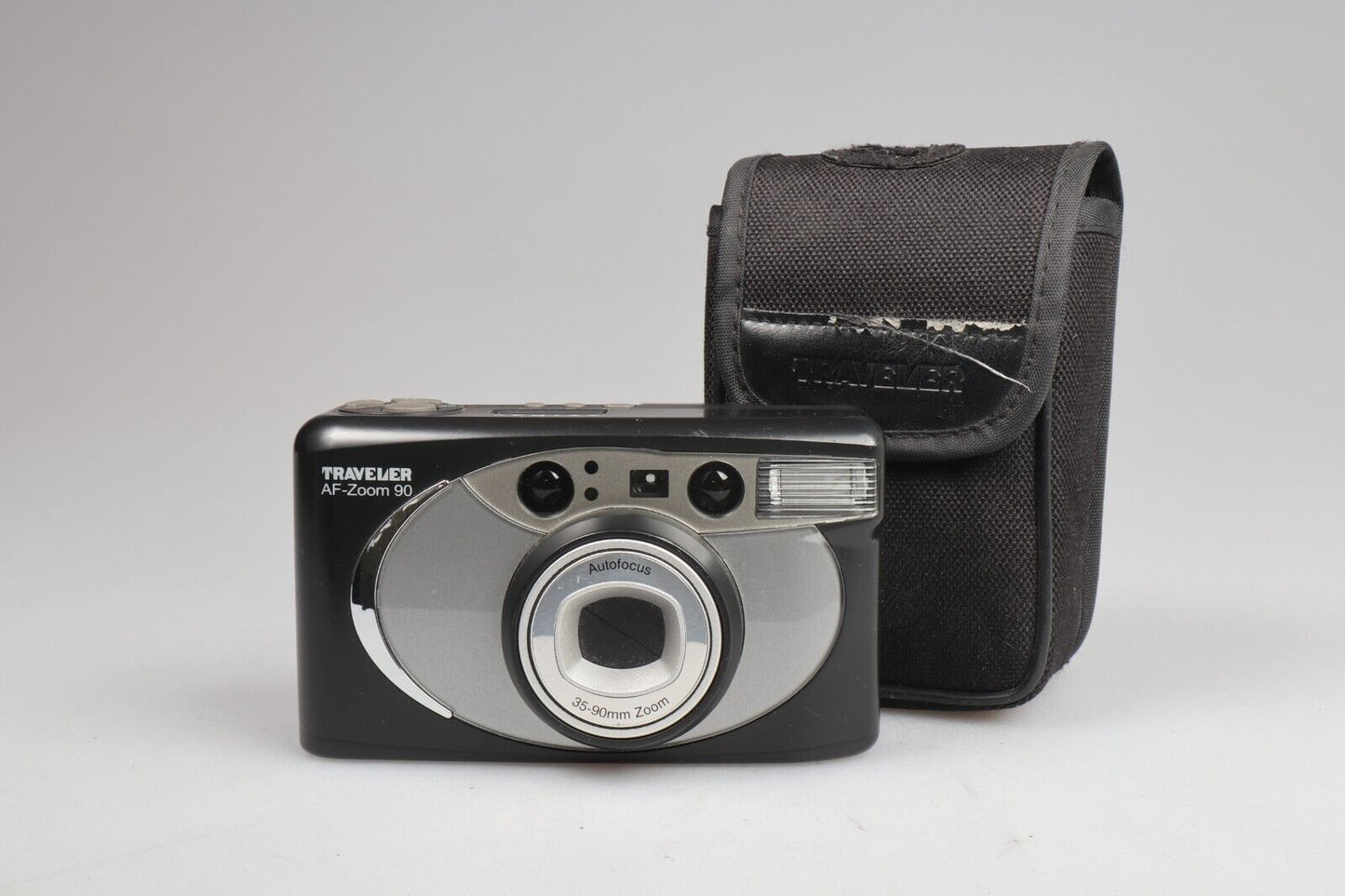 Traveler AF Zoom 90 | 35mm Point & Shoot Film Camera | Black/Silver