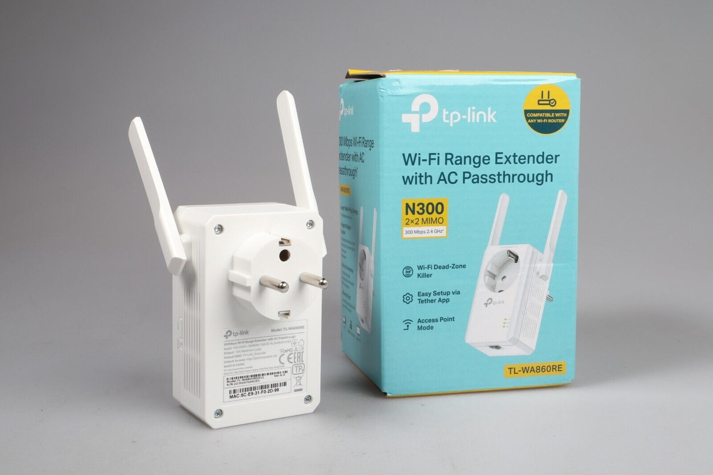 TP-Link TL-WA860RE | Wi-Fi Range Extender mit AC-Passthrough