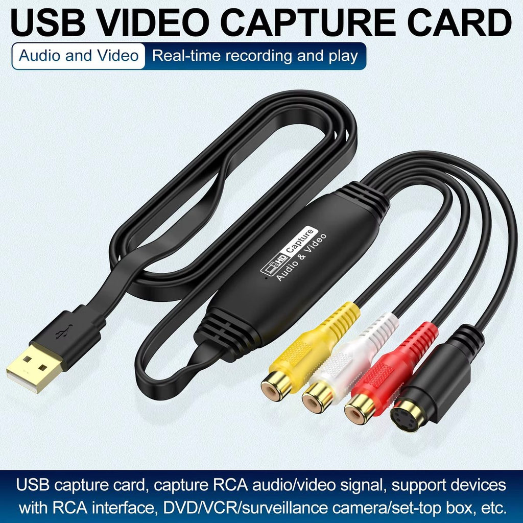 Gold-plated Interface AV to USB 1080P Video Capture cable, USB 2.0 RCA