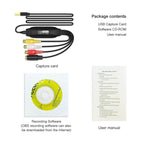 Gold-plated Interface AV to USB 1080P Video Capture cable, USB 2.0 RCA