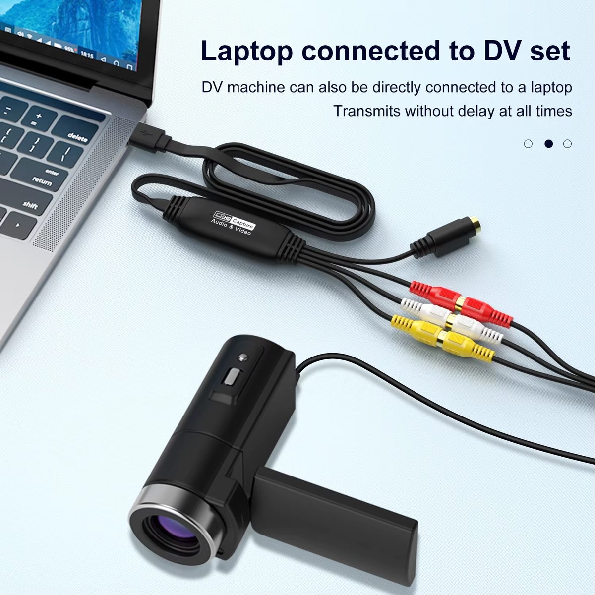 Gold-plated Interface AV to USB 1080P Video Capture cable, USB 2.0 RCA