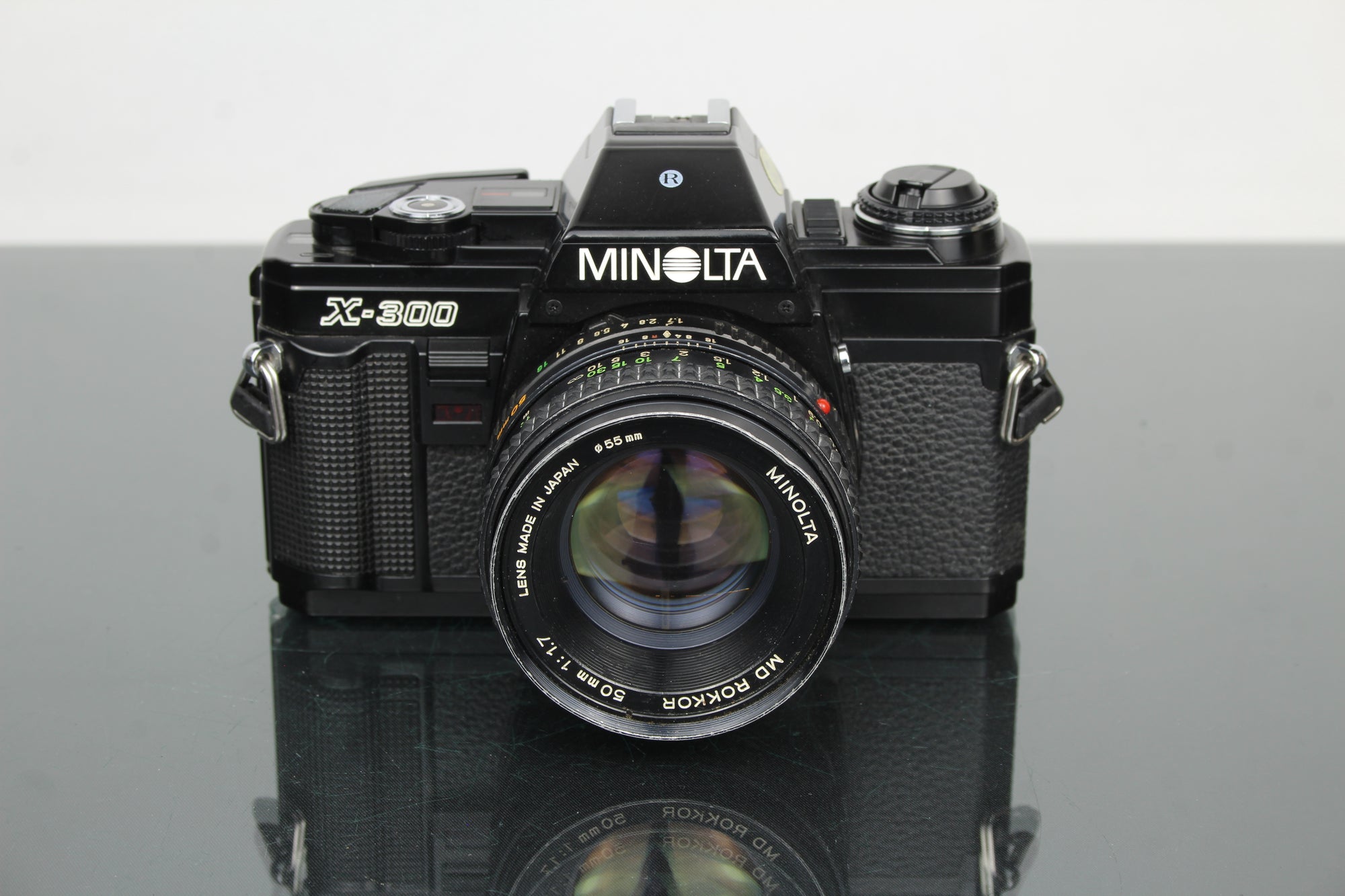 Minolta X-300 + MD Rokkor 50mm 1:1.7 55mm lens