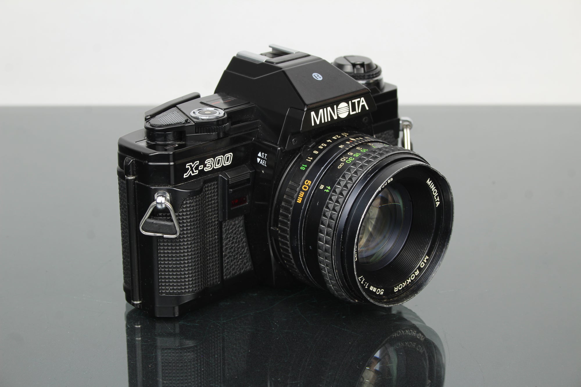 Minolta X-300 + MD Rokkor 50mm 1:1.7 55mm lens
