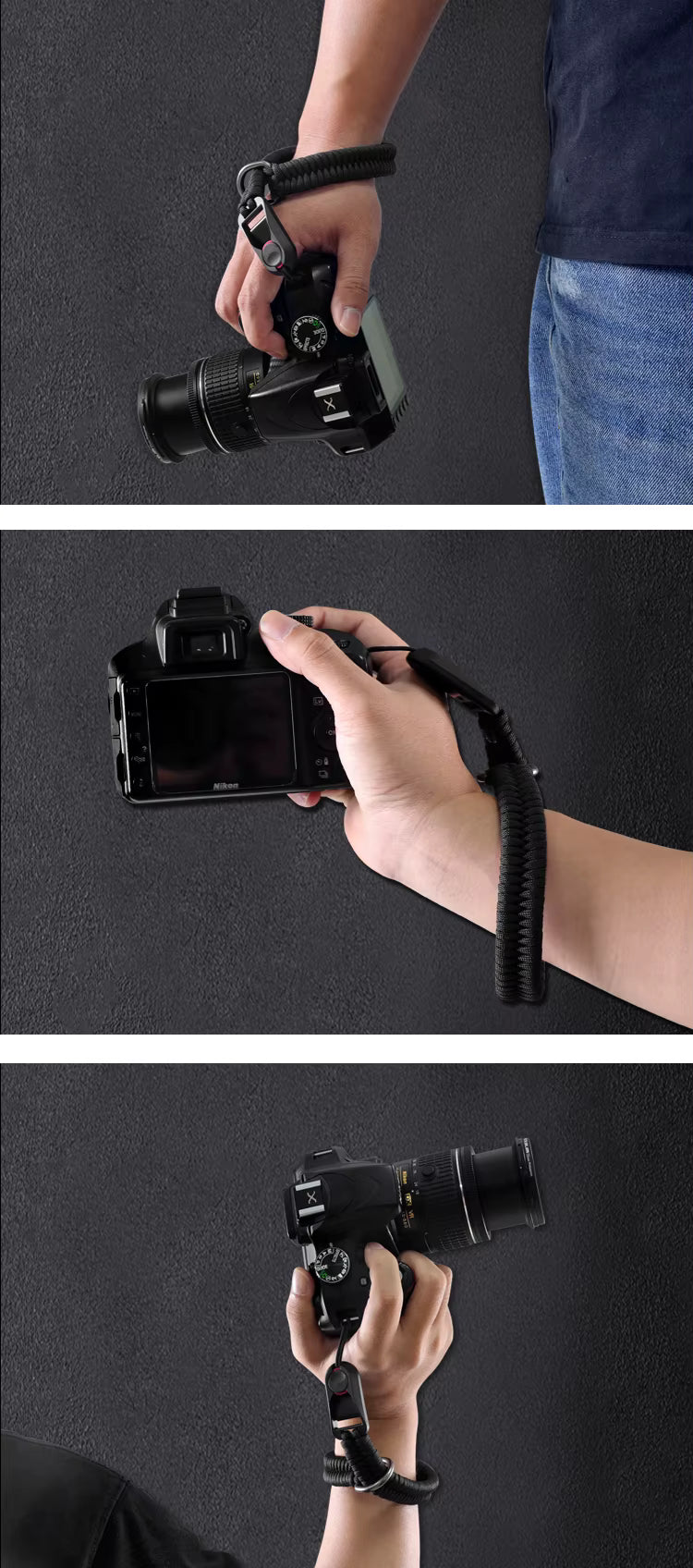 Camera Wrist strap Quick release Black