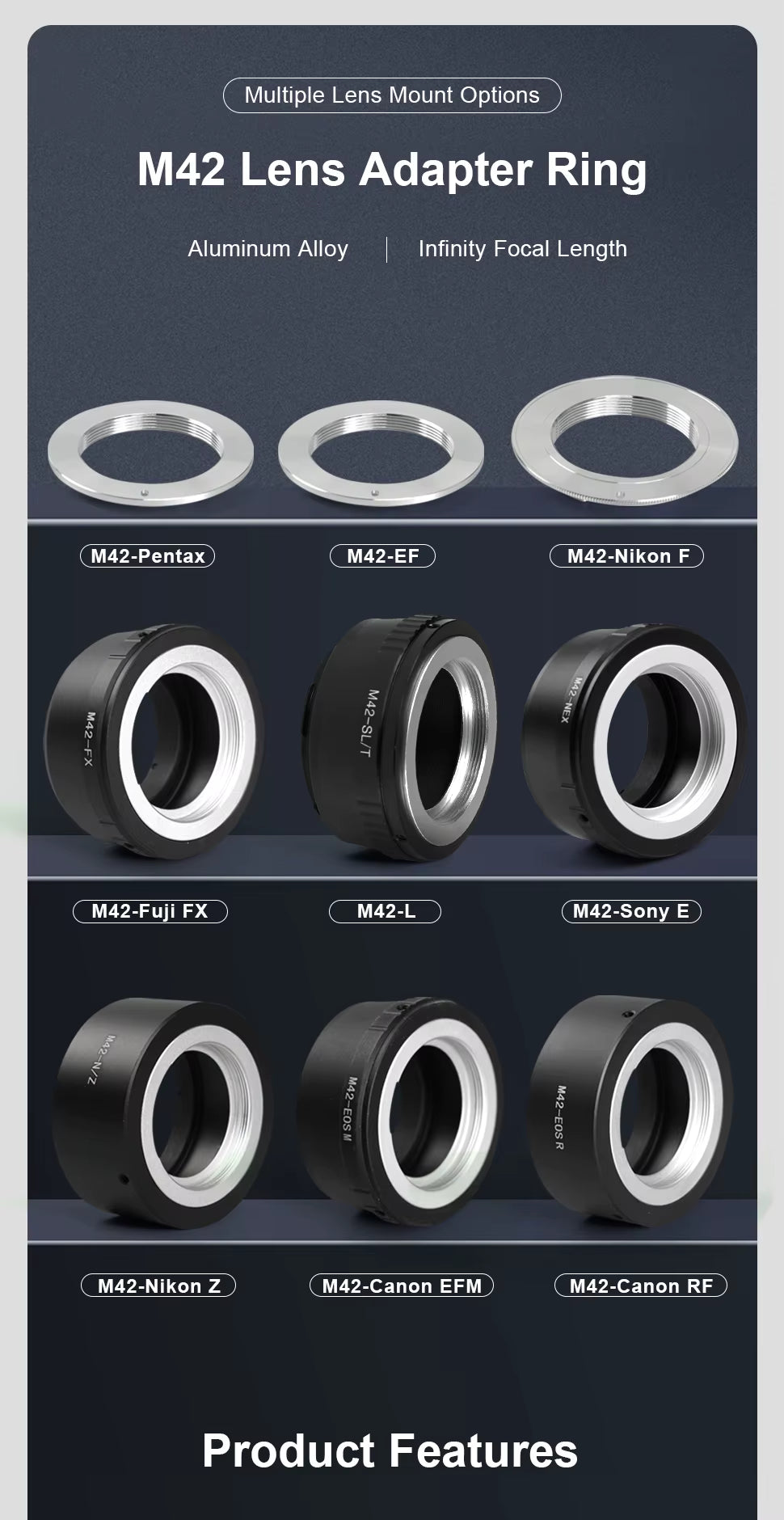 M42 Camera Lens Adapter Converter