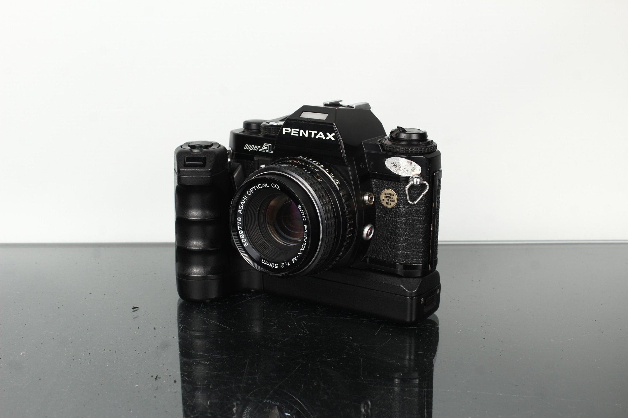 Pentax Super A 35mm SLR Film Camera w/ 50mm f/2 Lens & Winder