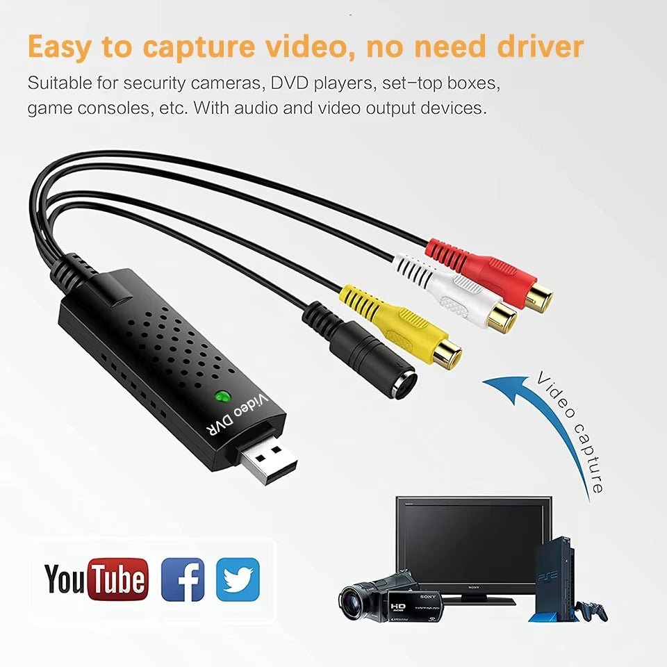 USB 2.0 Video Capture cable – RCA/S - Video to Digital Converter - Dutch|Thrift