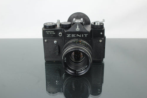 Rare Appareil photo ancien avec étui Cuir Zenit TTL Objectif Hélios 44M 2/58 années 80 - Collection