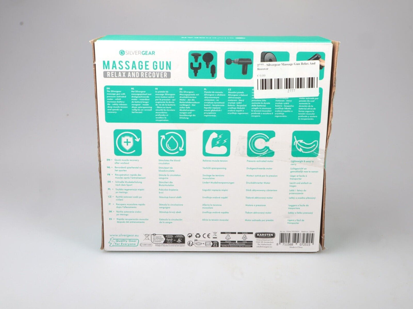 Silvergear massage gun with brush attachments 6 speeds muscle tension