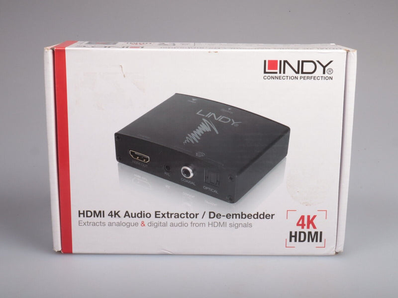 Lindy HDMI 4K AUDIO EXTRACTOR WITH MHL & ARC | NEW Boxed