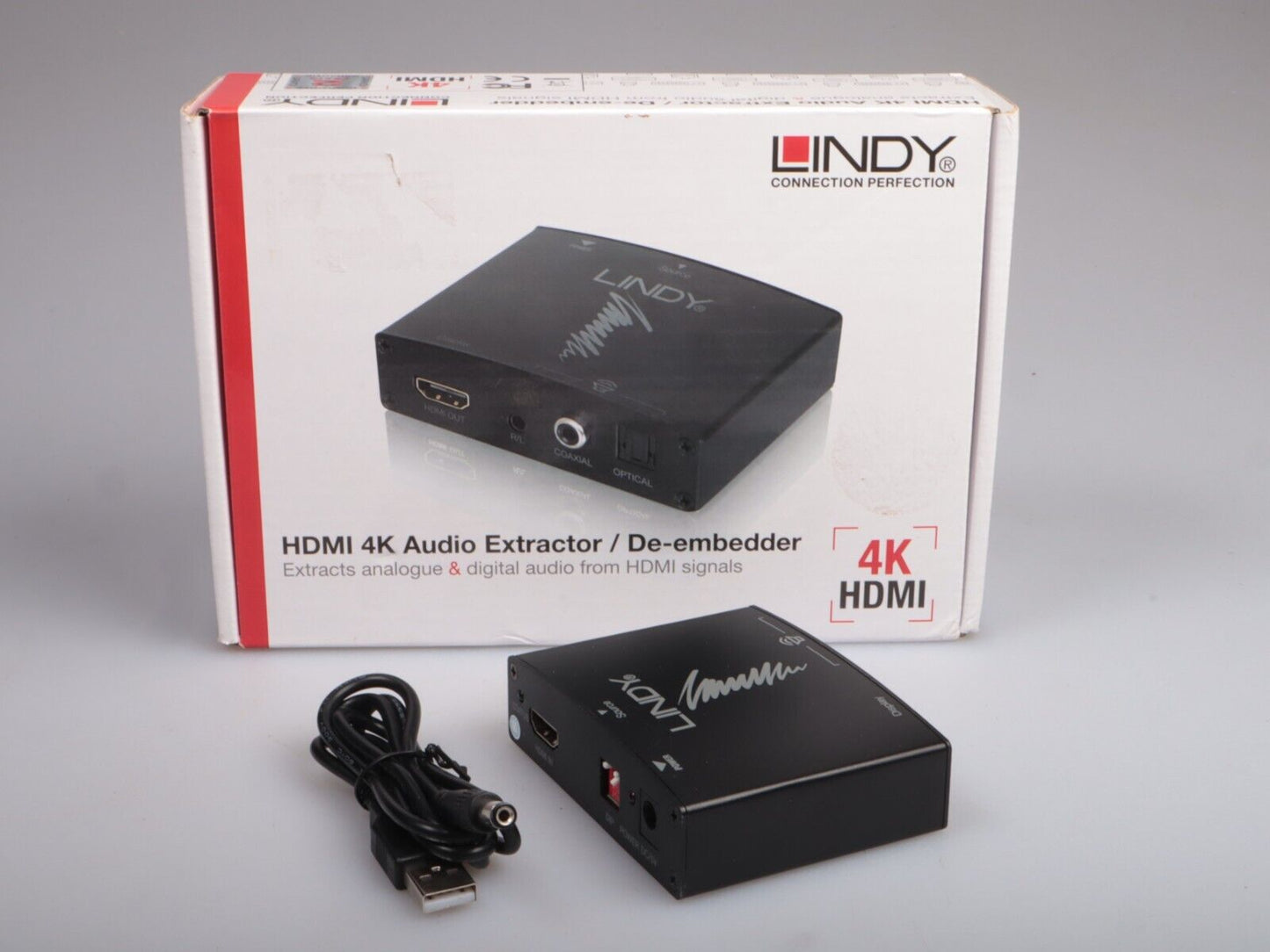 Lindy HDMI 4K AUDIO EXTRACTOR WITH MHL & ARC | NEW Boxed