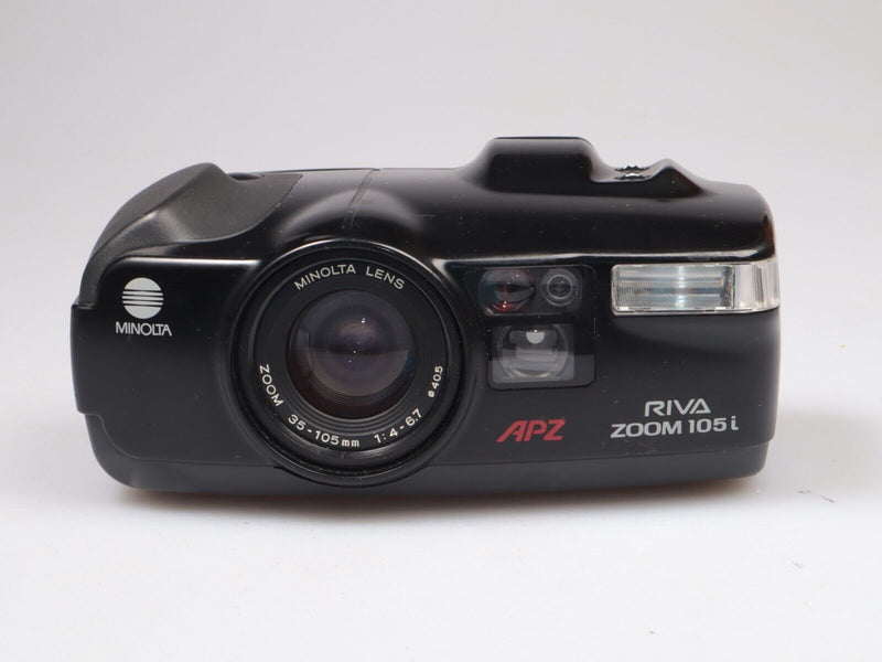Minolta APZ Riva Zoom 105i | 35mm Analog point & shoot film Camera | Black #1434