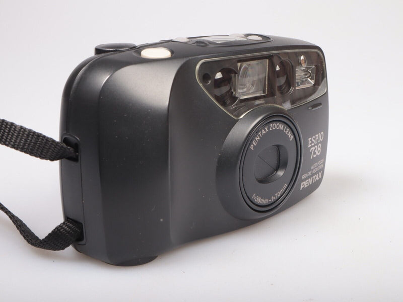 Pentax Espio 738 | IQZoom EZY | 38-70mm Zoom Lens | Original leather bag | Black